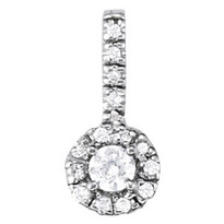 1.00CT T.W. apx. Diamond Halo Pendant set in 14k White Gold
