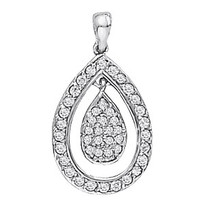 .29ct Diamond Cluster Pendant set in 14k White Gold