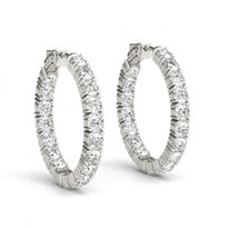 14k Gold Diamond Hoop Earrings 1.00ct t.w