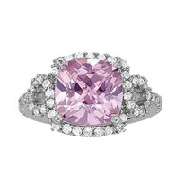 2.50 ct Pink Topaz Diamond ring set in 14k White Gold (.52ct)