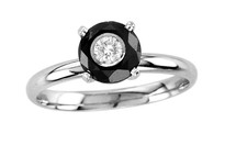 "Tuxedo Collection" 14k Gold black and white diamond ring 1.25ct t.w