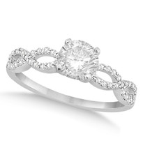 14k White Gold Infinity Round Diamond Engagement Ring 1.00CT