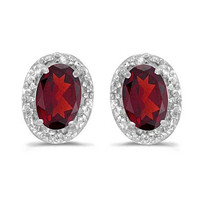 14k White Gold Ruby and Diamond Earrings  (1.20ct)