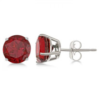 14k White Gold Ruby Stud Earrings(2.00ct)