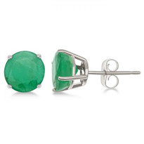 14k White Gold Emerald Stud Earrings (1.00ct)