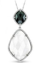 Ilano Jewelry - Black and White Agate Pendant with Diamonds in 14k White Gold (16.07ct t.w)