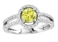 18k White Gold Yellow Diamond Engagement Ring (1.24ct t.w)