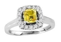 14k White Gold Yellow Sapphire Engagement Ring (1.32ct t.w)