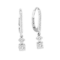 14k White Gold Diamond Lever Back Earrings (.64ct t.w)