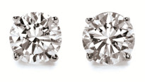 14k Gold Round Diamond Stud Earrings 1.00CT. TW. (G-H, SI2)