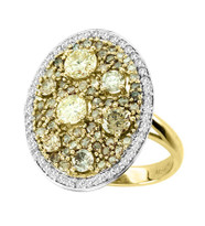 "Ilano Collection" 18k Yellow Gold Diamond on Diamond Ring (2.65ct t.w)