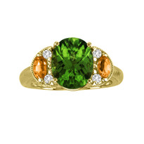 14k Yellow Gold Peridot with Yellow Sapphire and Diamonds (3.24ct t.w)