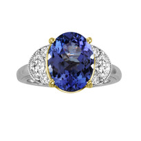 14k White Gold Oval Tanzanite and Diamond Ring (1.86ct t.w)