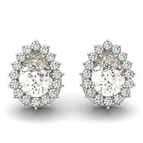 14k White Gold Pear Shape Diamond Earrings(.75ct t.w)