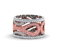 2.10CT t.w Infinity Ring with Pink and White Diamonds in 14k Two-Tone