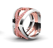 .85CT t.w Pink and White Diamond Infinity Ring in 14k Two-Tone