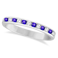 14k White Gold 12-Stone Sapphire Chanel Ring (1/3ctw)