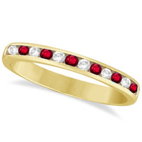 14k Yellow Gold 12-Stone Ruby Chanel Ring (1/3ctw)