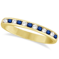 14k Yellow Gold 12-Stone Sapphire Chanel Ring (1/3ctw)