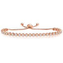 "One-Size-Fits-All" Round Diamond Adjustable Tennis Bracelet in 14k Rose Gold (1.50ctw - 4.00ctw)