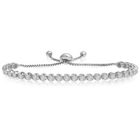 "One-Size-Fits-All" Round Diamond Adjustable Tennis Bracelet in 14k White Gold (1.50ctw - 4.00ctw)