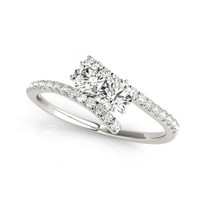 2 Stone Overlap Engagement Ring in 14k White Gold             (1/2ctw - 1 1/4ctw)  