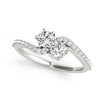 2-Stone Swirl Engagement Ring in 14k White Gold        (1/2ctw - 1 1/4ctw)  