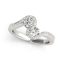 2-Stone Half-Halo Round Diamond Engagement Ring       (1/2 - 1 1/4ctw)