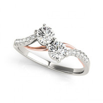 2-stone Round Diamond Engagement ring in 14k Two-Tone Gold (2/5ctw - 1 1/10ctw)