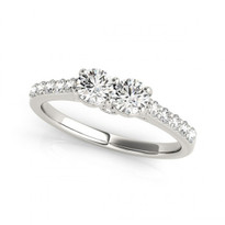 2-Stone side by side Diamond Engagement Ring in 14k White Gold (1/2ctw - 1 1/3ctw)