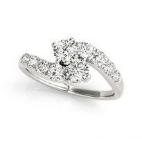 2-Stone graduate Diamond Engagement ring in 14k White Gold (1ctw - 1 1/2ctw)