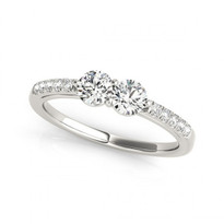 2-Stone Side-by-Side Round Diamond Engagement Ring in 14k White Gold (2/5ctw - 1 1/6ctw)