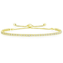 "One-Size-Fits-All" Round Diamond Adjustable Tennis Bracelet in 14k Yellow Gold (.88ctw)