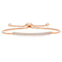 "One-Size-Fits-All" Double-Row Adjustable Diamond Bracelet in 14K Rose Gold (1/2ct)