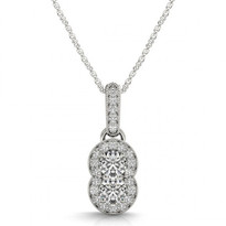 Two-Stone Diamond Pendant in 14K White Gold (.24ctw - .55ctw)