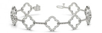 Flower-Shaped Diamond Bracelet in 14k White Gold (1.62ctw)