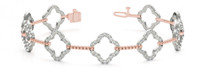 Flower-Shaped Diamond Bracelet in 14k Pink Gold (1.62ctw)