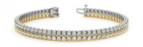 Double-Row Diamond Tennis Bracelet in 14K White/Yellow Gold (1.86ctw)