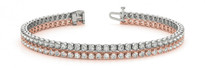 Double-Row Diamond Tennis Bracelet in 14K White/Rose Gold (1.86ctw)