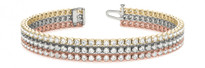 Copy of Triple-Row Diamond Tennis Bracelet in 14k Multi-Color Gold (3.72ctw)