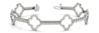 Flower-Fashion Diamond Bracelet in 14k White Gold (1.08ctw)
