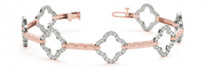 Flower-Shape Fancy Diamond Bracelet in 14k Rose Gold (1.26ctw)