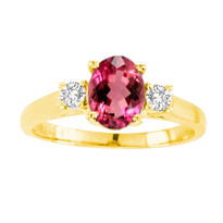Oval Ruby 3-Stone Ring in 14K Gold (1.20ctw)