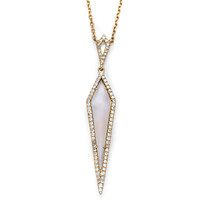14KY MOONSTONE DIAMOND NECKLACE