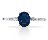 14K W SAPPHIRE & DIAMOND RING 