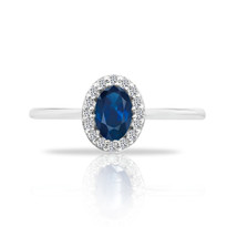 14k Sapphire&Diamond oval ring
