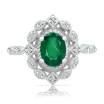 14k Emerald&Diamond ring filigre