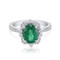 42 diamonds .35ct GH SI with 1.90ct Emerald AA set in 18k white gold