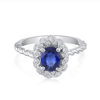 sapphire & diamonds ring 18k