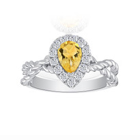 yellow sapphire ring 18k white